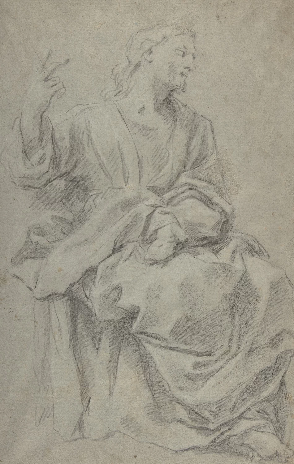 Giovanni Lanfranco - 297, Figura maschile drappeggiata seduta